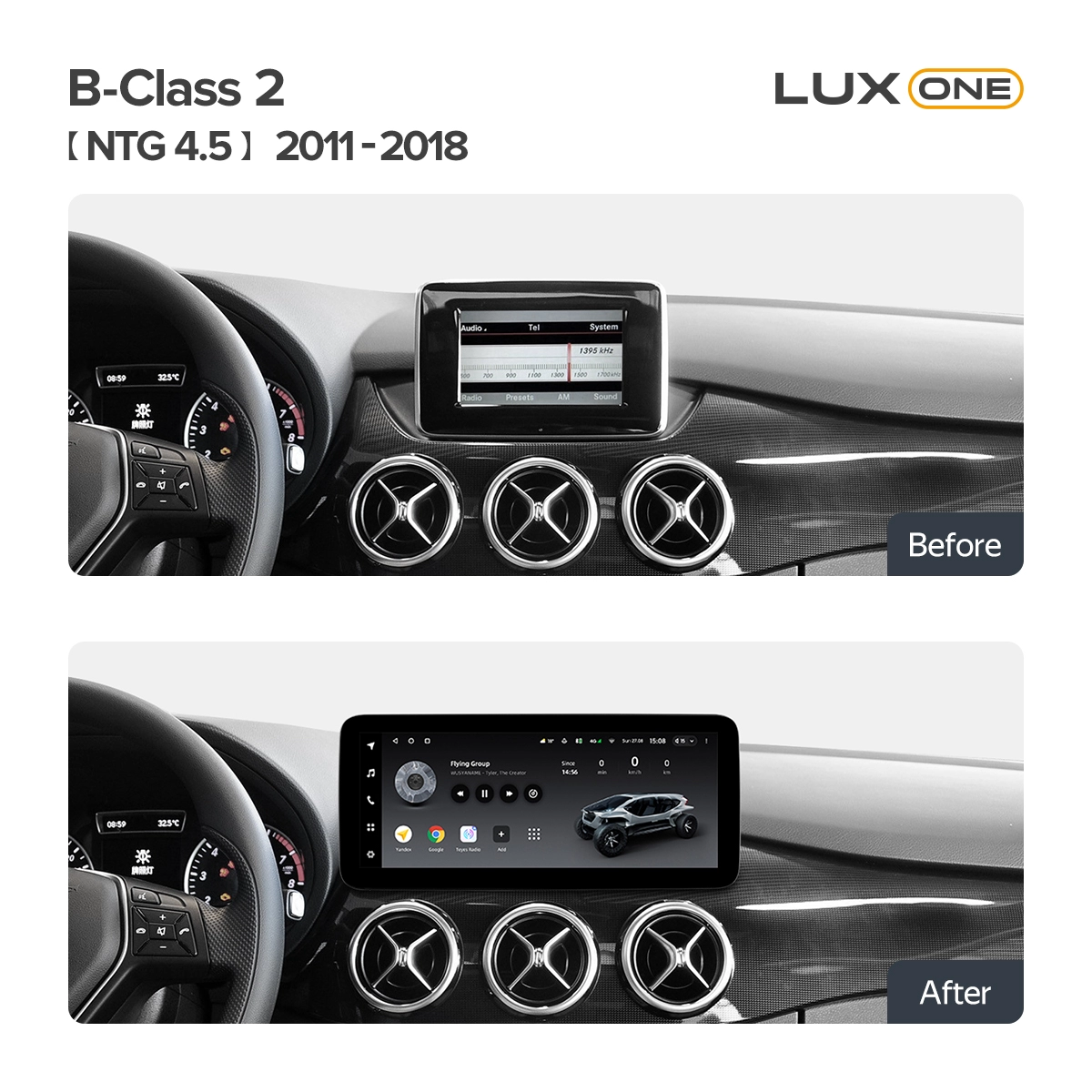 Navigatie Auto Teyes Lux One Mercedes-Benz B Class W246 2011-2018 NTG 4.5 6+128GB 12.3" IPS Octa-core 2Ghz, Android 4G Bluetooth 5.1 DSP [2]