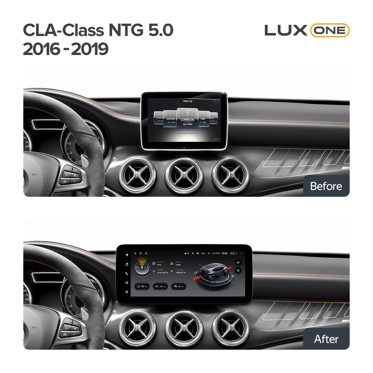 Navigatie auto Teyes Lux One Mercedes-Benz CLA C117 2016-2019 NTG 5.0 6+128GB 12.3” IPS Octa-Core 2.0 GHz Android 4G DSP Bluetooth 5.1 [2]