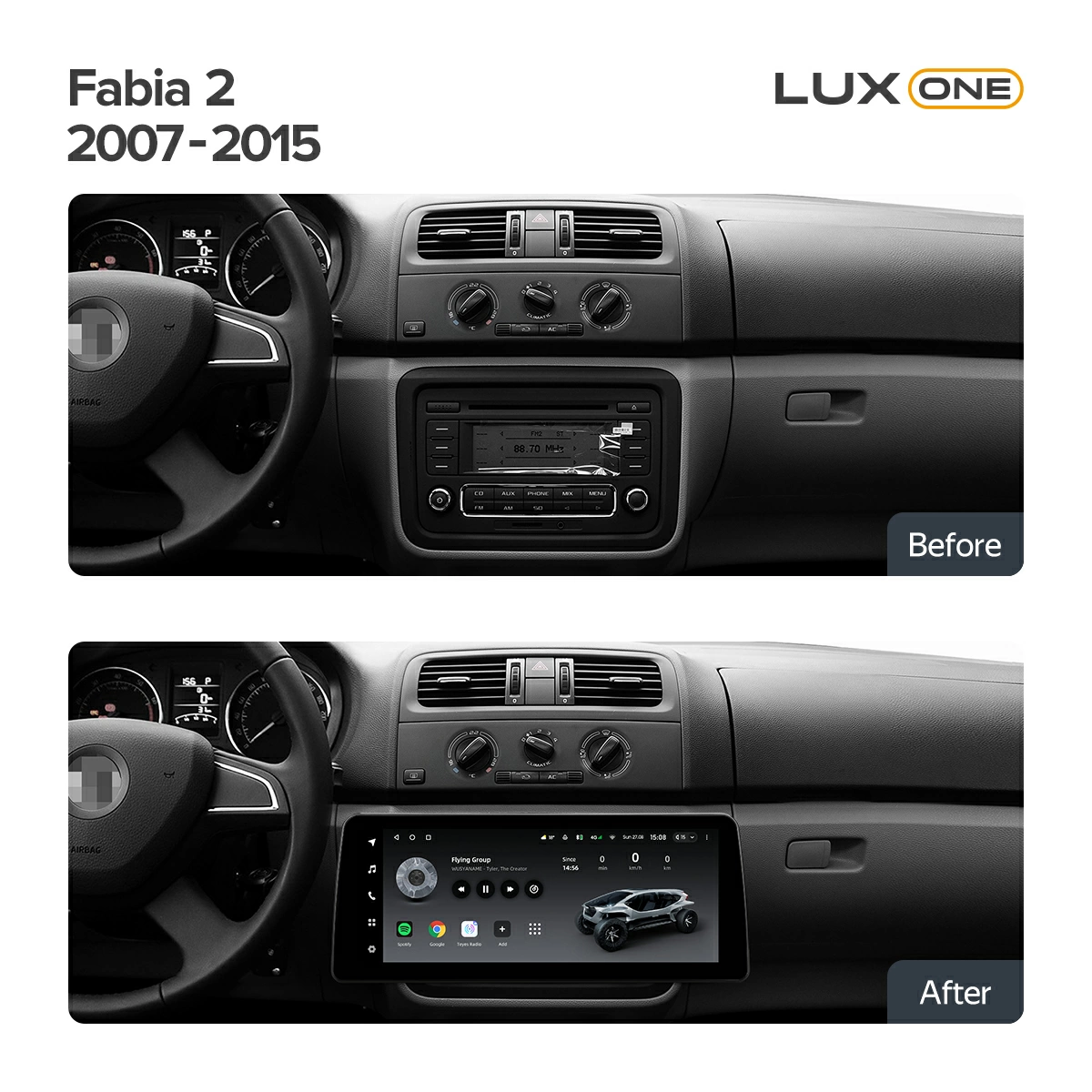 Navigatie Auto Teyes Lux One Skoda Fabia 2 2007-2014 4+32GB 12.3" IPS Octa-core 2Ghz, Android 4G Bluetooth 5.1 DSP [3]