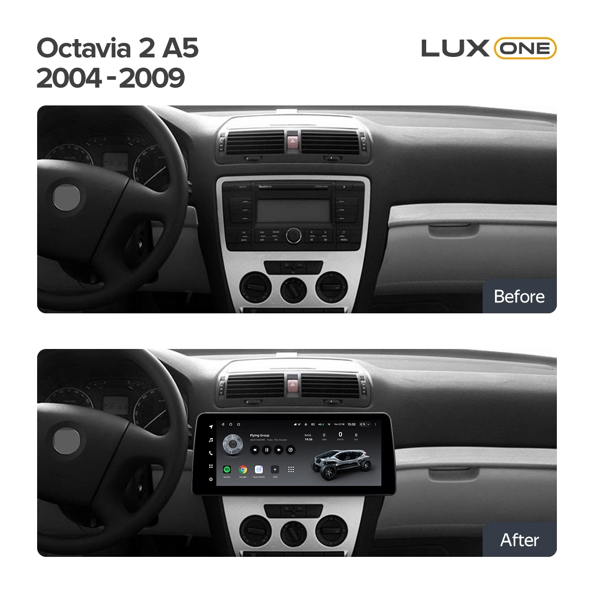 Navigatie Auto Teyes Lux One Skoda Octavia 2 2004-2013 4+32GB 12.3" IPS Octa-core 2Ghz, Android 4G Bluetooth 5.1 DSP [3]