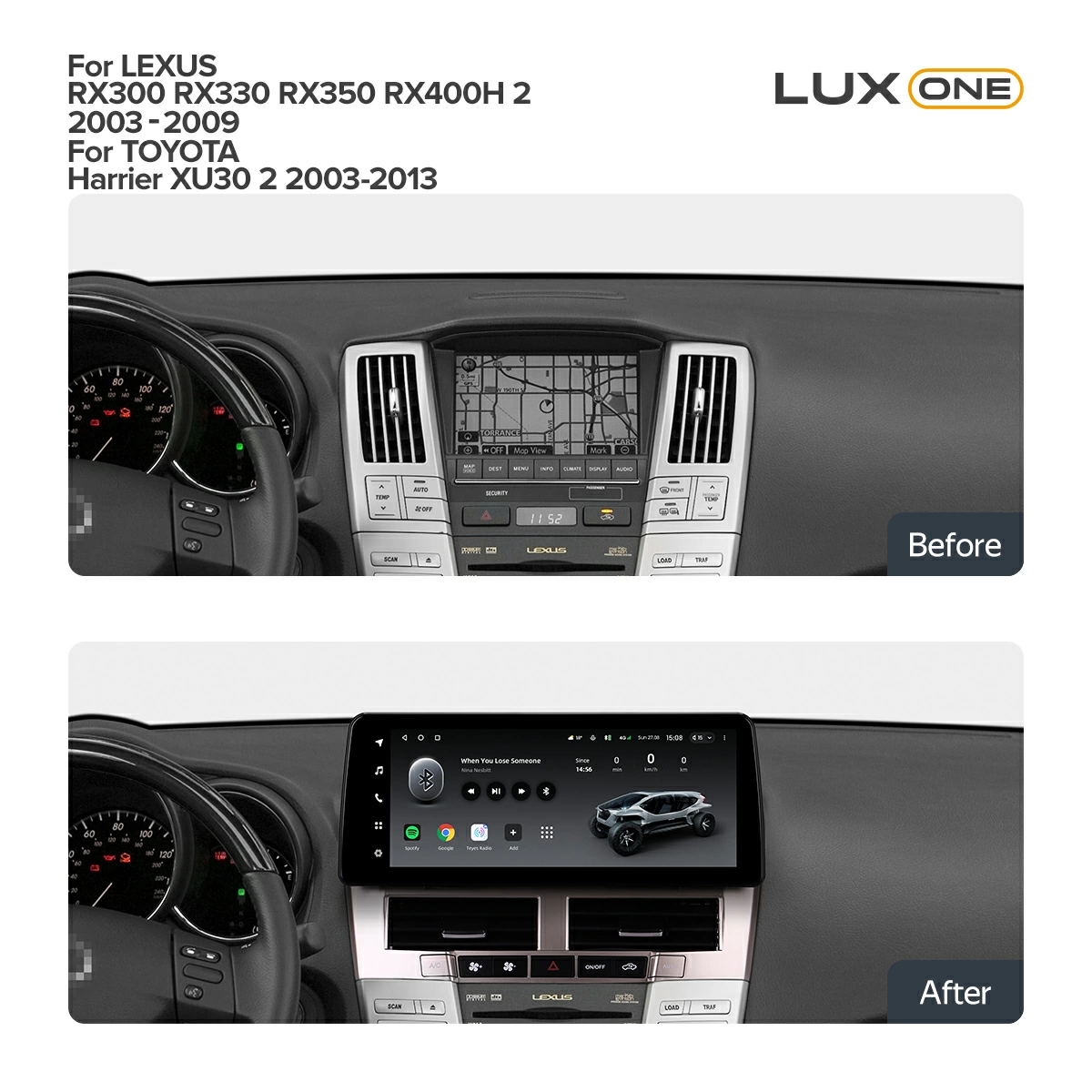 Navigatie Auto Teyes Lux One Toyota Harrier 2003-2013 4+32GB 12.3" IPS Octa-core 2Ghz, Android 4G Bluetooth 5.1 DSP [3]