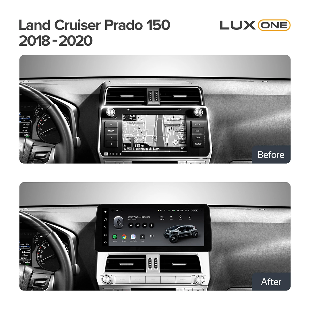 Navigatie Auto Teyes Lux One Toyota Toyota Land Cruiser Prado 150 2018-2020 4+32GB 12.3" IPS Octa-core 2Ghz, Android 4G Bluetooth 5.1 DSP [3]