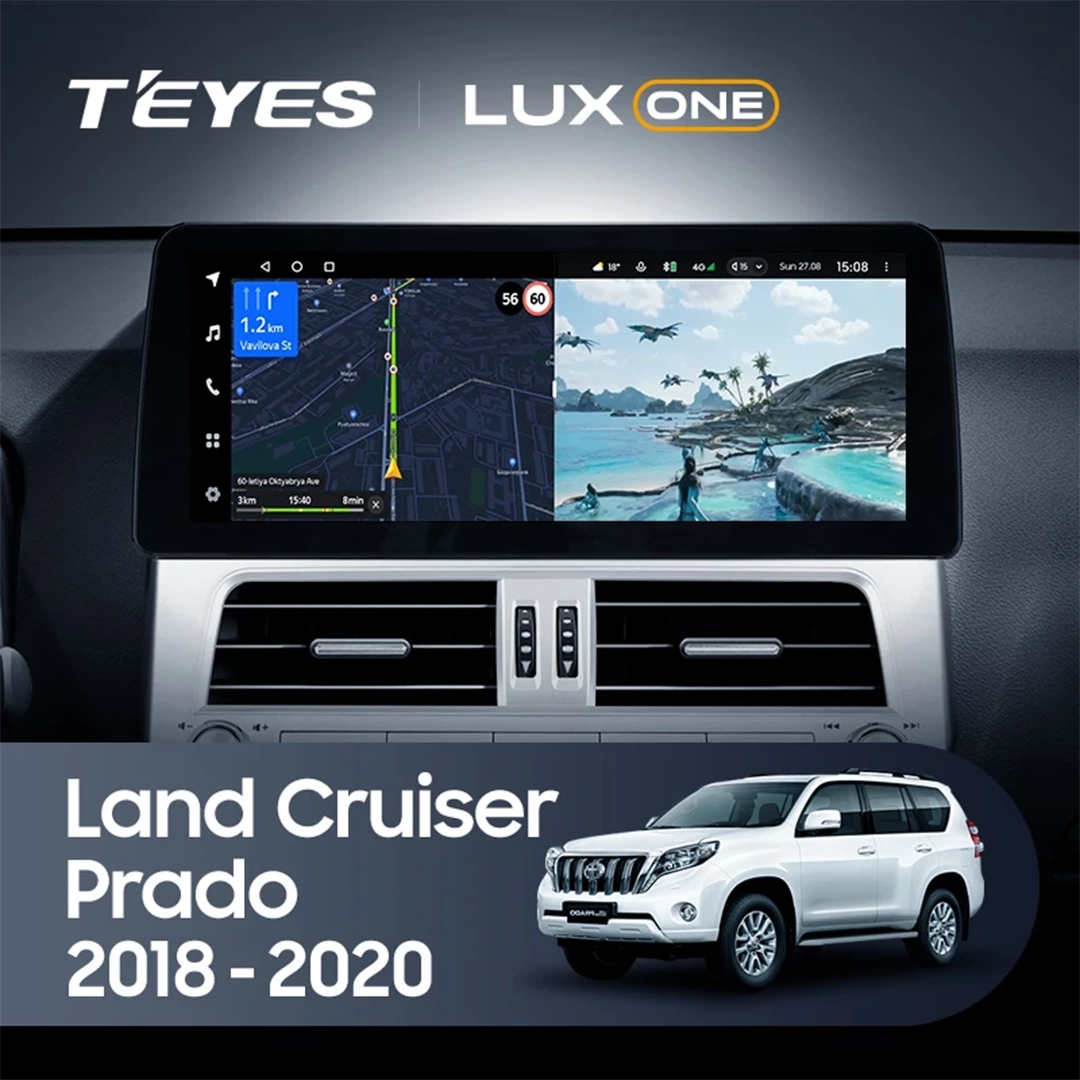 Navigatie Auto Teyes Lux One Toyota Toyota Land Cruiser Prado 150 2018-2020 4+32GB 12.3" IPS Octa-core 2Ghz, Android 4G Bluetooth 5.1 DSP [2]
