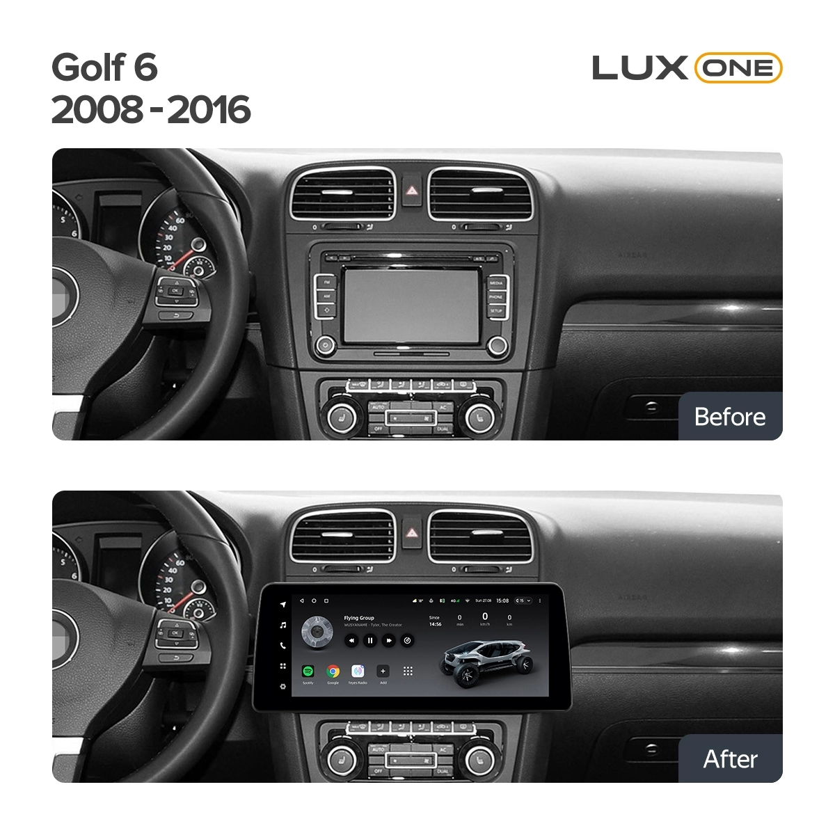 Navigatie Auto Teyes Lux One Volkswagen Golf 6 2008-2016 4+32GB 12.3" IPS Octa-core 2Ghz, Android 4G Bluetooth 5.1 DSP [3]