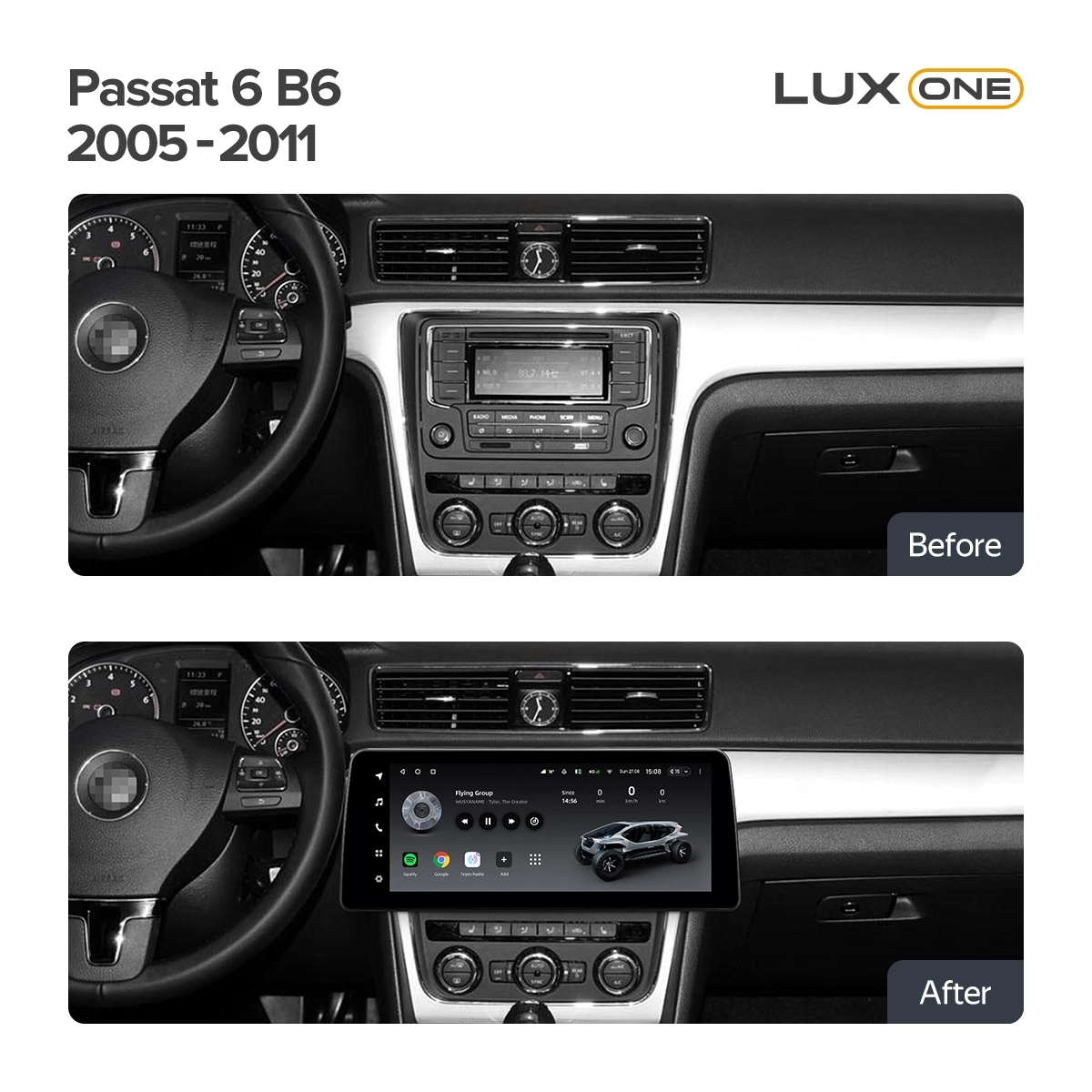 Navigatie Auto Teyes Lux One Volkswagen Passat B6 2005-2010 4+32GB 12.3" IPS Octa-core 2Ghz, Android 4G Bluetooth 5.1 DSP [3]