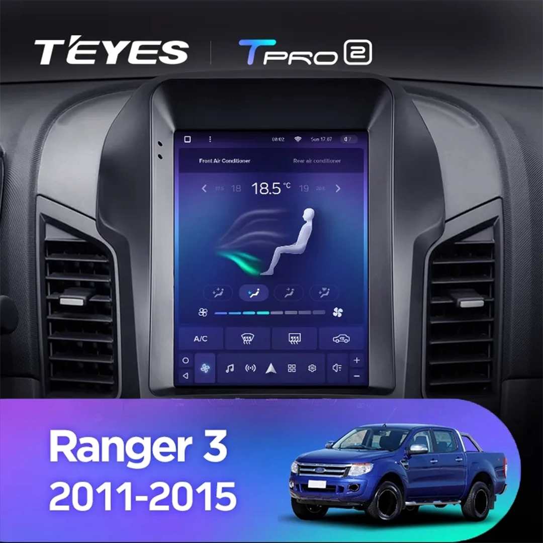 Navigatie Auto Teyes Tip Tesla TPRO 2 Ford Ranger 3 2011-2018 3+32GB 9.7" QLED Octa-core 1.8Ghz, Android 4G Bluetooth 5.1 DSP [5]
