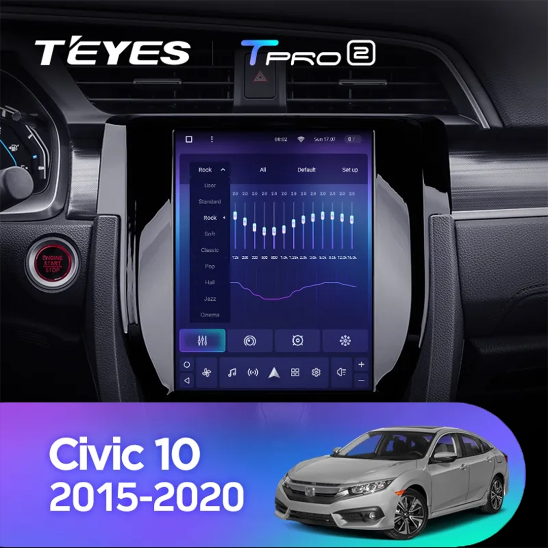Navigatie Auto Teyes Tip Tesla TPRO 2 Honda Civic 10 2015-2020 4+64GB 9.7" QLED Octa-core 1.8Ghz, Android 4G Bluetooth 5.1 DSP [3]