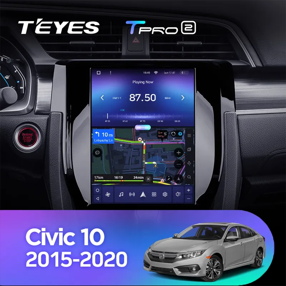 Navigatie Auto Teyes Tip Tesla TPRO 2 Honda Civic 10 2015-2020 4+64GB 9.7" QLED Octa-core 1.8Ghz, Android 4G Bluetooth 5.1 DSP [5]
