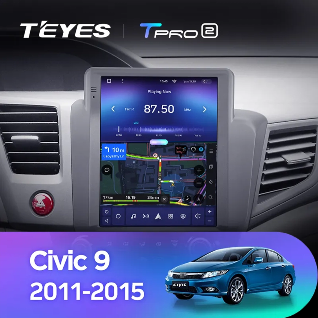 Navigatie Auto Teyes Tip Tesla TPRO 2 Honda Civic 9 2011-2017 4+64GB 9.7" QLED Octa-core 1.8Ghz Android 4G Bluetooth 5.1 DSP [4]