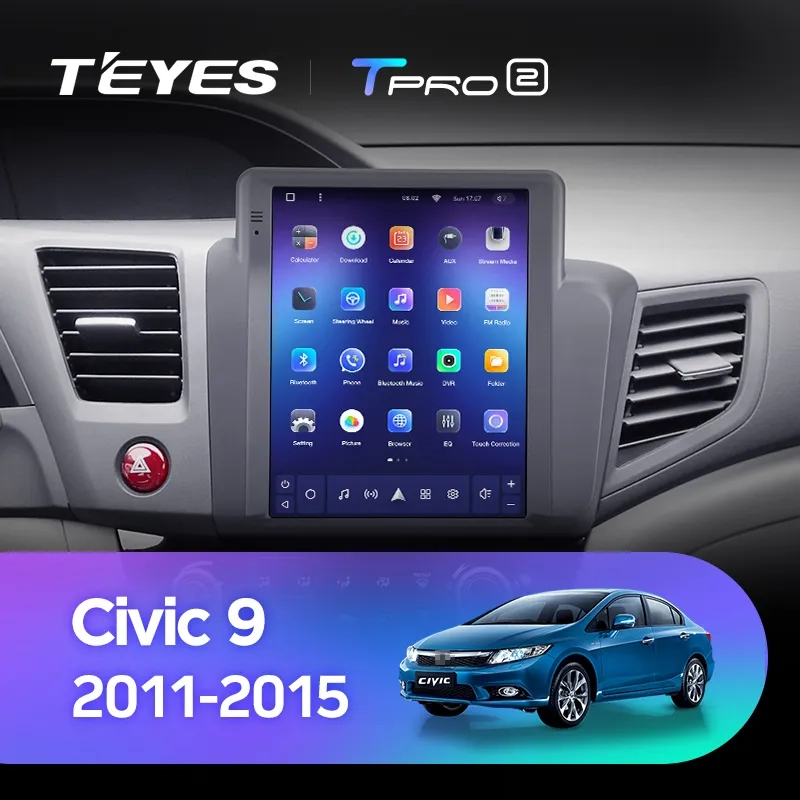 Navigatie Auto Teyes Tip Tesla TPRO 2 Honda Civic 9 2011-2017 4+64GB 9.7" QLED Octa-core 1.8Ghz Android 4G Bluetooth 5.1 DSP [2]