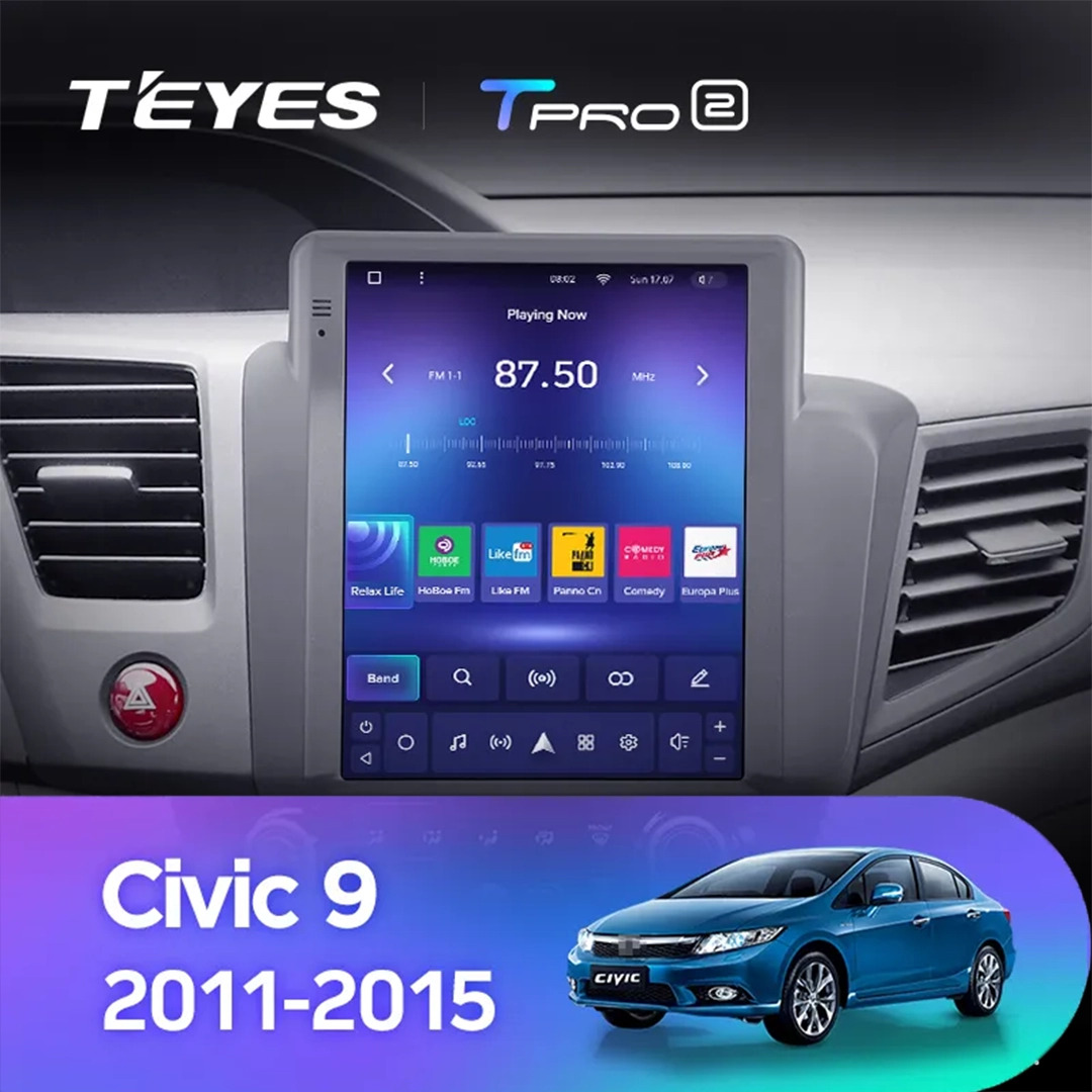 Navigatie Auto Teyes Tip Tesla TPRO 2 Honda Civic 9 2011-2017 4+64GB 9.7" QLED Octa-core 1.8Ghz Android 4G Bluetooth 5.1 DSP [5]