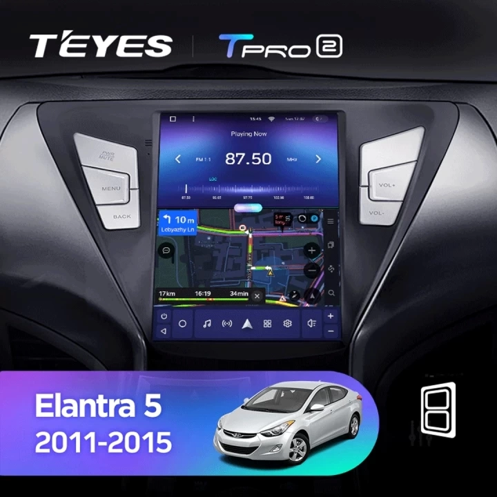 Navigatie Auto Teyes Tip Tesla TPRO 2 Hyundai Elantra 5 2010-2016 3+32GB 9.7" QLED Octa-core 1.8Ghz, Android 4G Bluetooth 5.1 DSP [5]