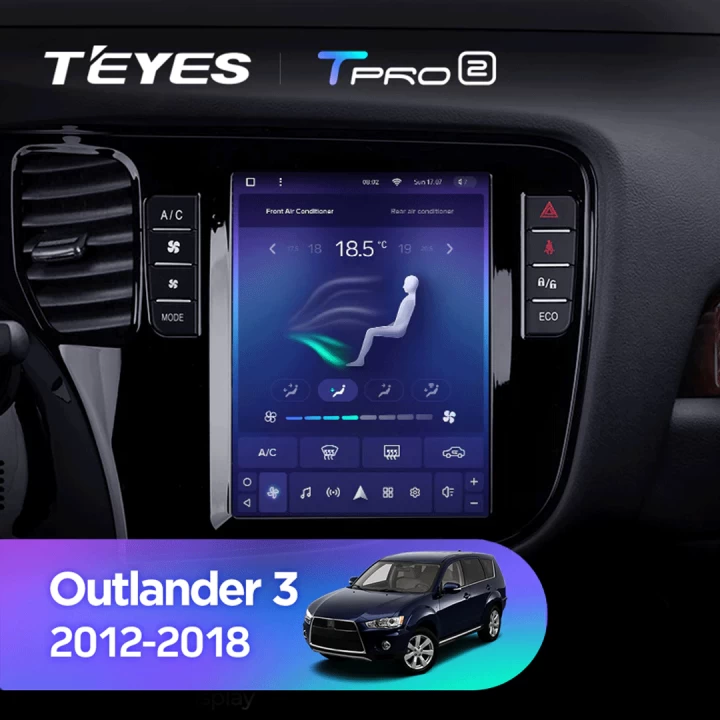 Navigatie Auto Teyes Tip Tesla TPRO 2 Mitsubishi Outlander 3 2013-2018 4+64GB 9.7" QLED Octa-core 1.8Ghz Android 4G Bluetooth 5.1 DSP [3]