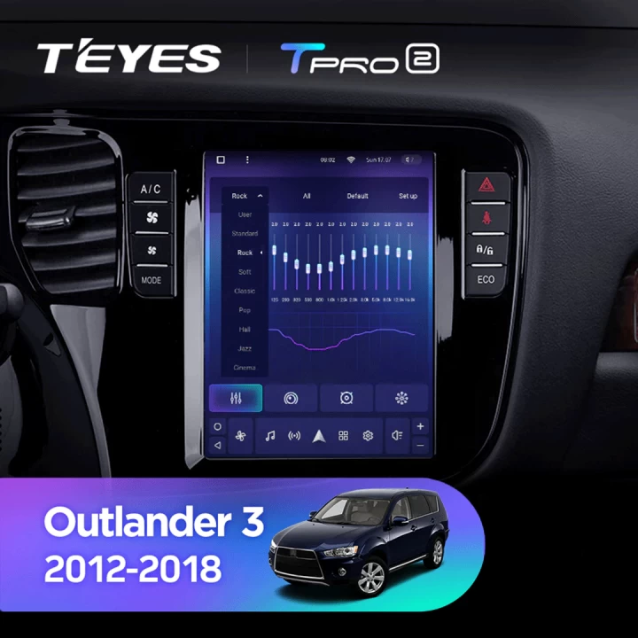 Navigatie Auto Teyes Tip Tesla TPRO 2 Mitsubishi Outlander 3 2013-2018 4+64GB 9.7" QLED Octa-core 1.8Ghz Android 4G Bluetooth 5.1 DSP [4]
