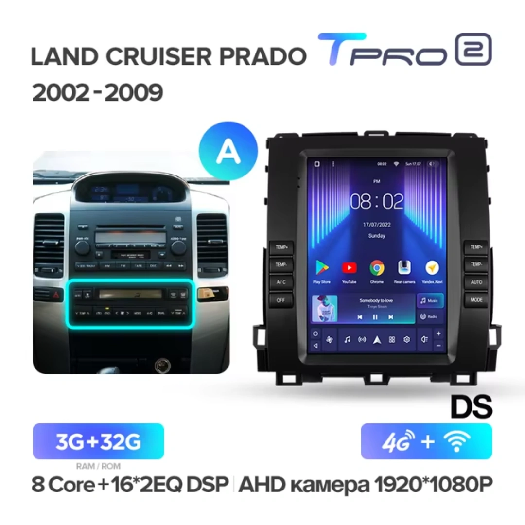 Navigatie Auto Teyes Tip Tesla TPRO 2 Toyota Land Cruiser Prado J120 2002-2009 4+64GB 9.7" QLED Octa-core 1.8Ghz, Android 4G Bluetooth 5.1 DSP [3]