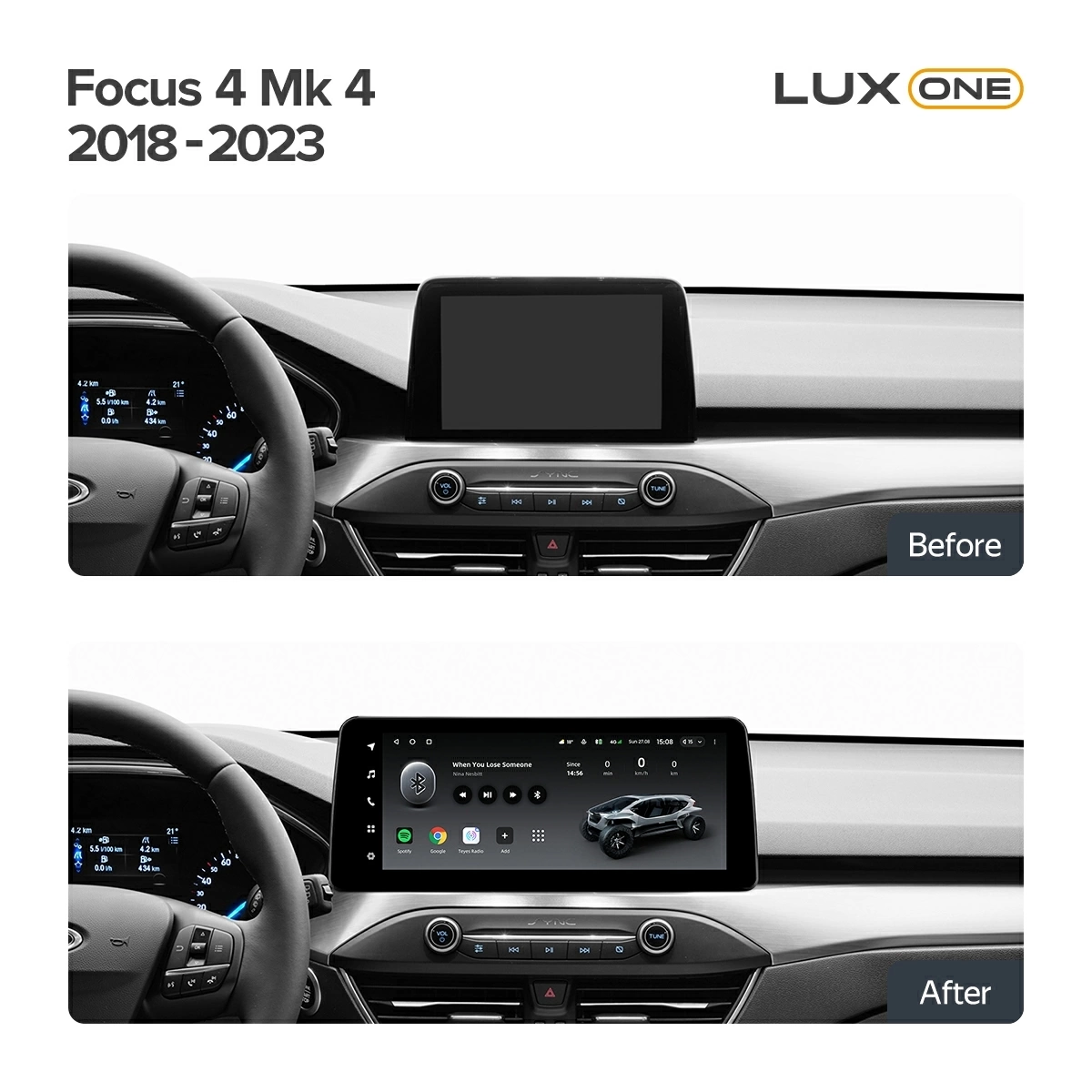 Resigilat - Navigatie Auto Teyes Lux One 360° Ford Focus 4 2018-2023 6+128GB 12.3" IPS Octa-core 2Ghz, Android 4G Bluetooth 5.1 DSP [2]
