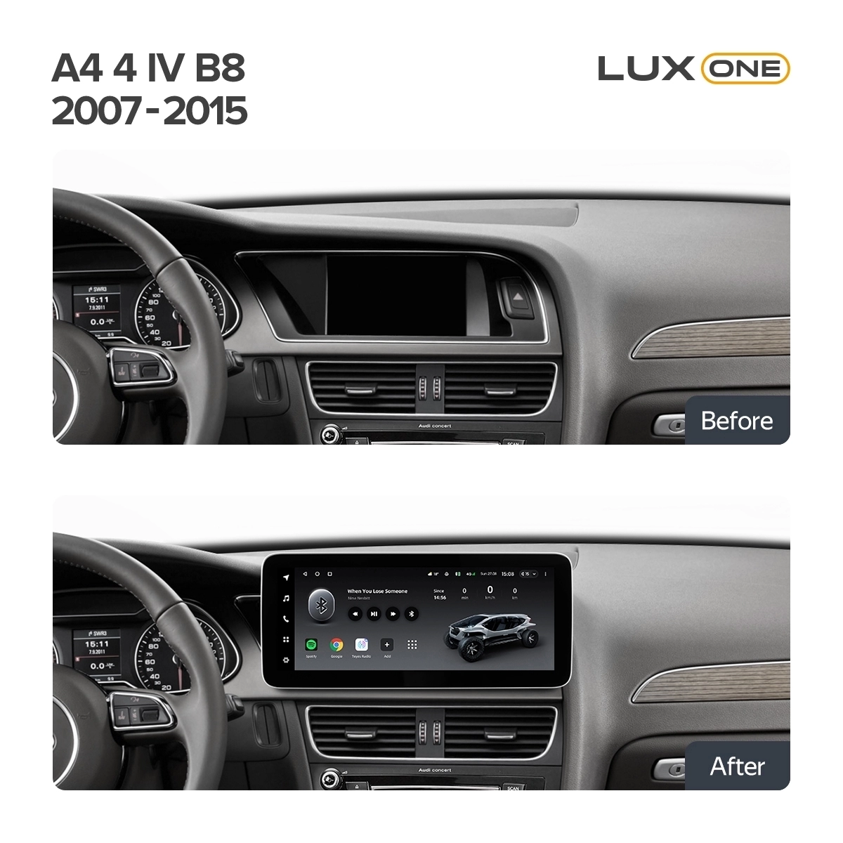 Resigilat - Navigatie auto Teyes Lux One Audi A4 B8 2007-2015 6+128G 12.3” IPS Octa-Core 2.0 GHz Android 4G DSP Bluetooth 5.1 [A] [2]