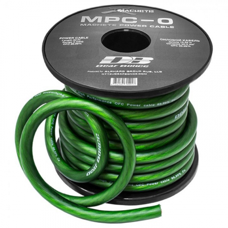 Cablu alimentare /metru - CABLU ALIMENTARE DEAF BONCE MPC-0 GA OFC, METRU LINIAR / ROLA 15M, 50MM2 (1 / 0AWG),VERDE