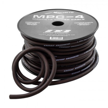 Cablu alimentare /metru - CABLU ALIMENTARE DEAF BONCE MPC-4 GA OFC, METRU LINIAR / ROLA 30M, 20MM2 (4 AWG), NEGRU