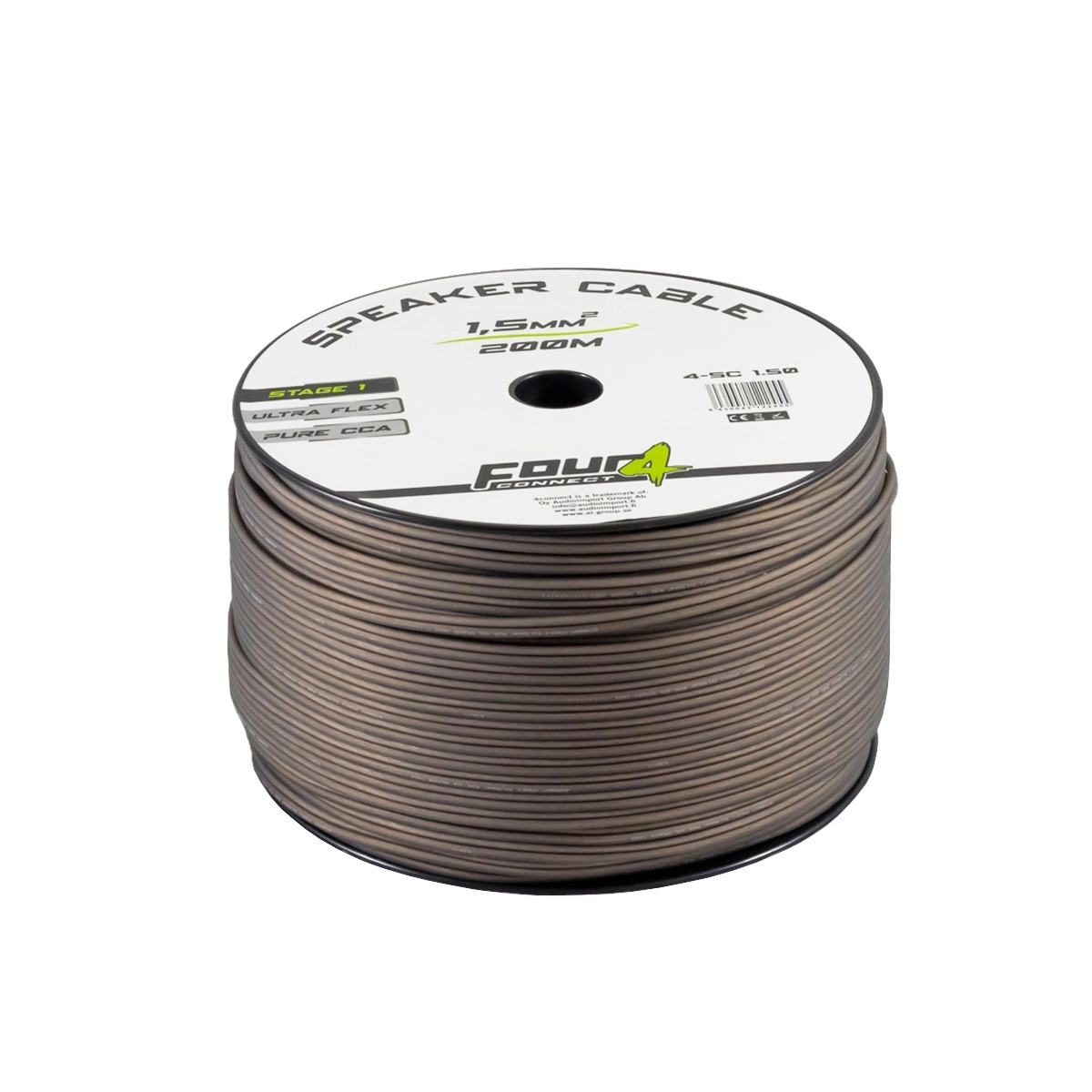 Cablu difuzoare - Cablu boxe Four Connect, 4-SC1.5, Stage 1, Rola 200 m, 1.5 mm, OFCA