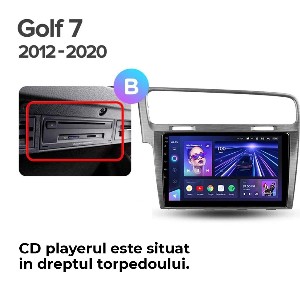 Navigatie Auto MOSS M2 Volkswagen Golf 7 2012-2020 4+32GB 10" IPS Octa-core 1.6Ghz, Android 4G Bluetooth 5.1 DSP [6]