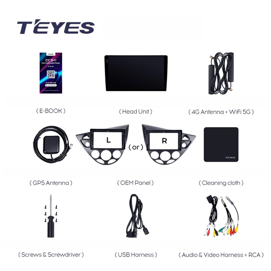 Navigatie Auto Teyes CC3 2K 360° Ford Focus 1 1998-2005 6+128GB 9.5" QLED Octa-core 2Ghz, Android 4G Bluetooth 5.1 DSP [6]