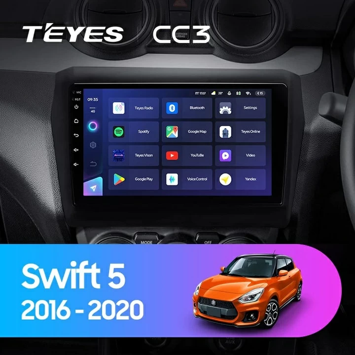 Navigatie Auto Teyes CC3 2K 360° Suzuki Swift 5 2016-2020 6+128GB 9.5" QLED Octa-core 2Ghz, Android 4G Bluetooth 5.1 DSP [1]