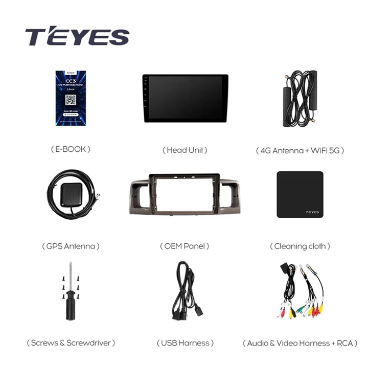 Navigatie Auto Teyes CC3 2K 360 Toyota Corolla 9 2000-2006 6+128GB 9.5" QLED Octa-core 2Ghz Android 4G Bluetooth 5.1 DSP [1]