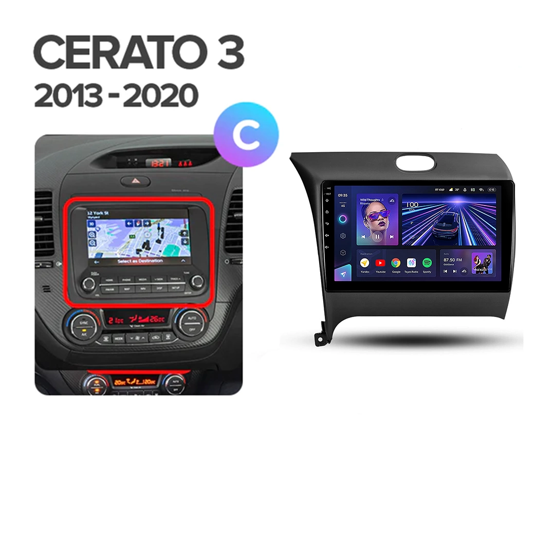 Navigatie Auto Teyes CC3 2K Kia Cerato 3 2012-2017 6+128GB 9.5" QLED Octa-core 2Ghz, Android 4G Bluetooth 5.1 DSP [8]