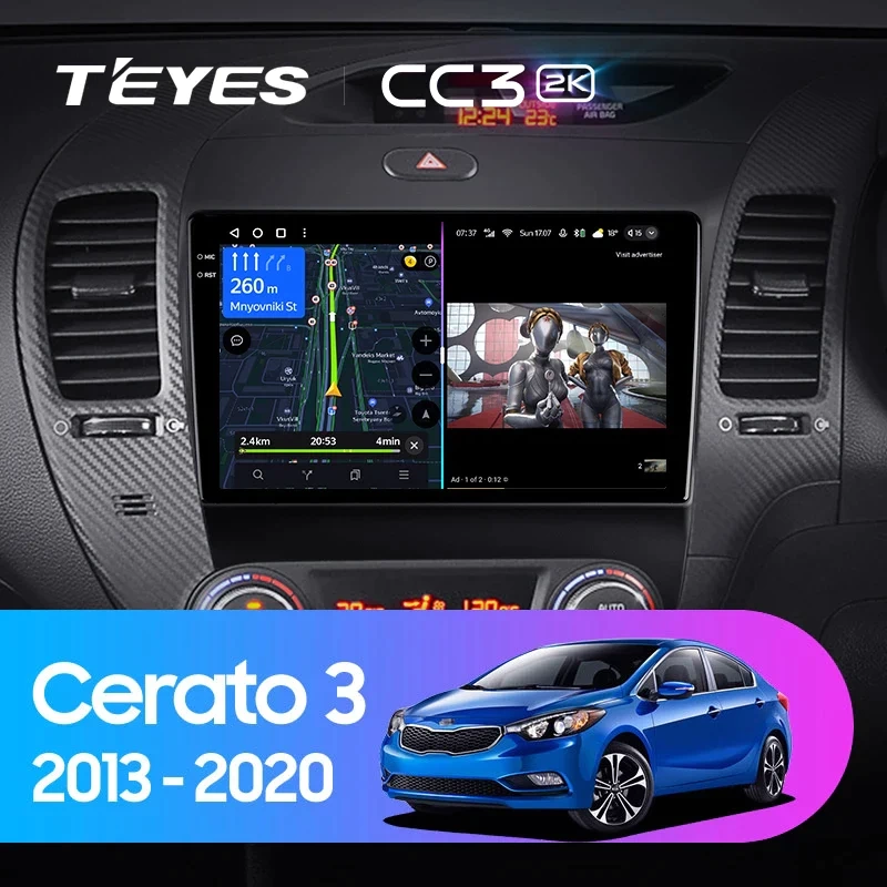 Navigatie Auto Teyes CC3 2K Kia Cerato 3 2012-2017 6+128GB 9.5" QLED Octa-core 2Ghz, Android 4G Bluetooth 5.1 DSP [1]