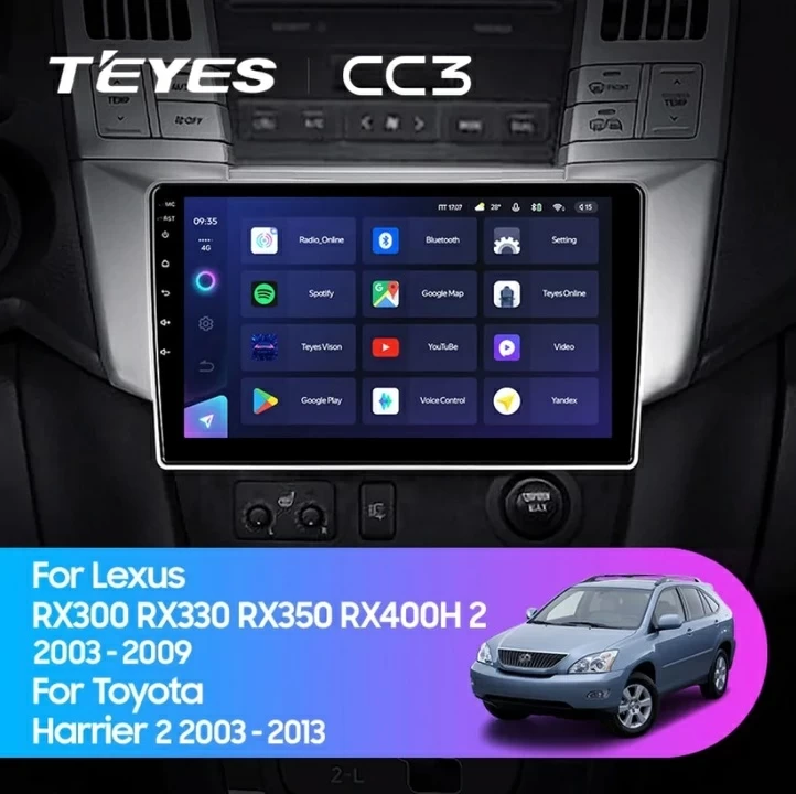 Navigatie Auto Teyes CC3 2K Lexus RX RX 2003-2009 4+64GB 9.5" QLED Octa-core 2Ghz, Android 4G Bluetooth 5.1 DSP [1]