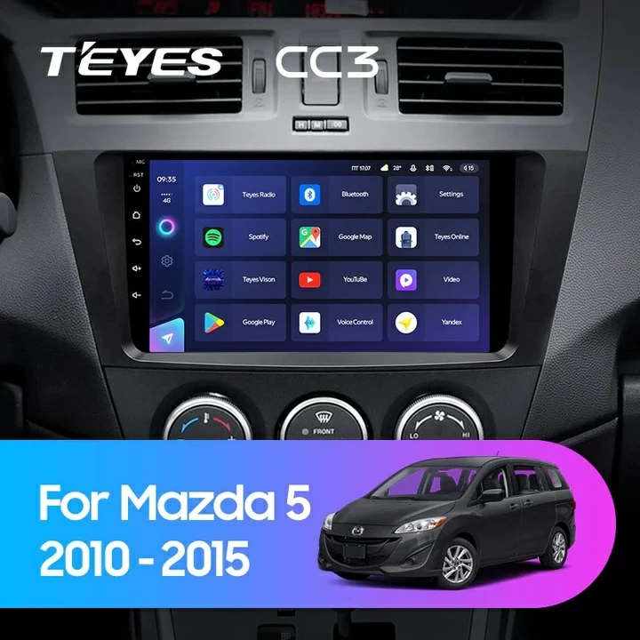 Navigatie Auto Teyes CC3 2K Mazda 5 III 2010-2015 4+64GB 9.5" QLED Octa-core 2Ghz, Android 4G Bluetooth 5.1 DSP [1]