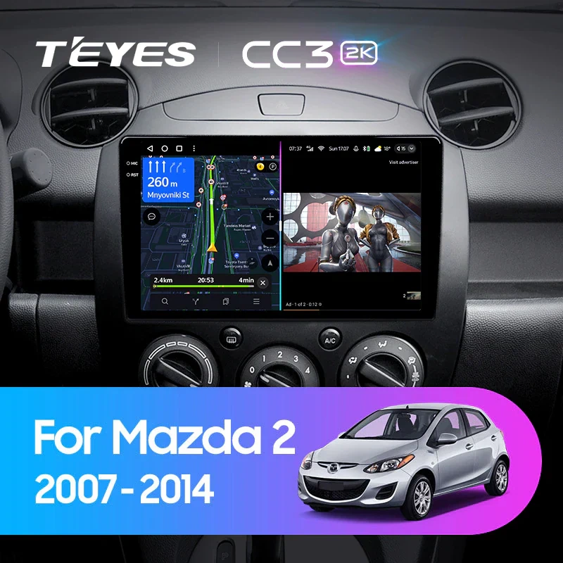 Navigatie Auto Teyes CC3 2K Mazda Demio 2007-2014 4+32GB 9.5" QLED Octa-core 2Ghz, Android 4G Bluetooth 5.1 DSP [1]