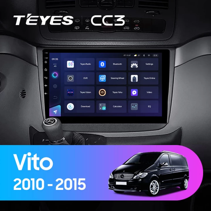 Navigatie Auto Teyes CC3 2K Mercedes-Benz Vito 2 2003-2015 6+128GB 9.5" QLED Octa-core 2Ghz, Android 4G Bluetooth 5.1 DSP [1]