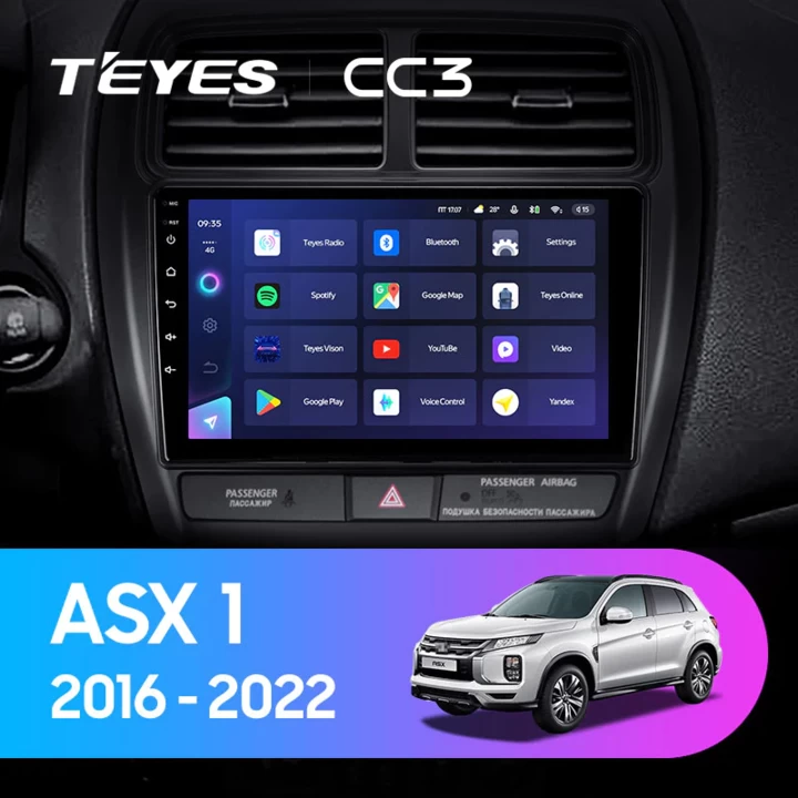 Navigatie Auto Teyes CC3 2K Mitsubishi ASX 2 2016-2023 4+64GB 9.5" QLED Octa-core 2Ghz Android 4G Bluetooth 5.1 DSP [1]