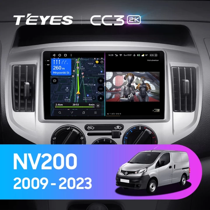 Navigatie Auto Teyes CC3 2K Nissan NV200 M20 2009-2023 4+32GB 9.5" QLED Octa-core 2Ghz Android 4G Bluetooth 5.1 DSP [1]