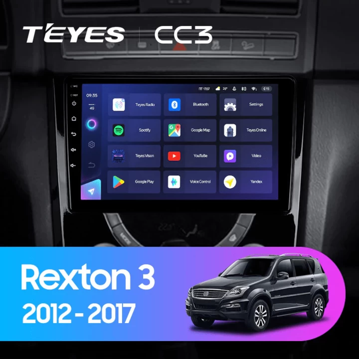 Navigatie Auto Teyes CC3 2K SsangYong Rexton 3 Y290 2012-2017 4+64GB 9.5" QLED Octa-core 2Ghz, Android 4G Bluetooth 5.1 DSP [1]