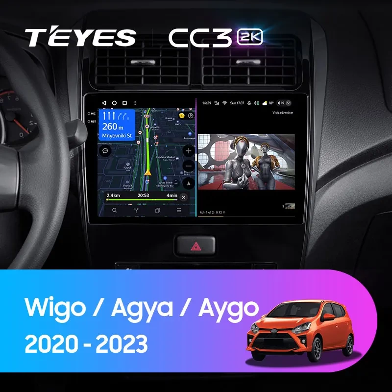 Navigatie Auto Teyes CC3 2K Toyota Agya 2020-2023 4+32GB 10.36" QLED Octa-core 2Ghz, Android 4G Bluetooth 5.1 DSP [1]