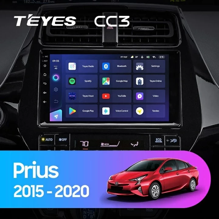 Navigatie Auto Teyes CC3 2K Toyota Prius XW50 2015-2020 6+128GB 9.5" QLED Octa-core 2Ghz, Android 4G Bluetooth 5.1 DSP [1]