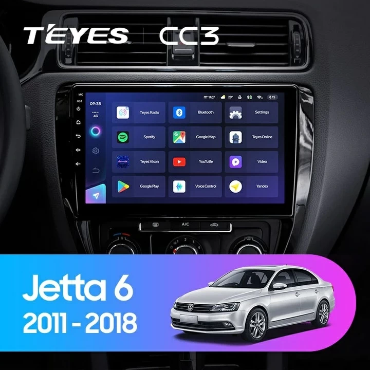 Navigatie Auto Teyes CC3 2K Volkswagen Jetta 6 2011-2018 4+32GB 10.36" QLED Octa-core 2Ghz Android 4G Bluetooth 5.1 DSP [1]