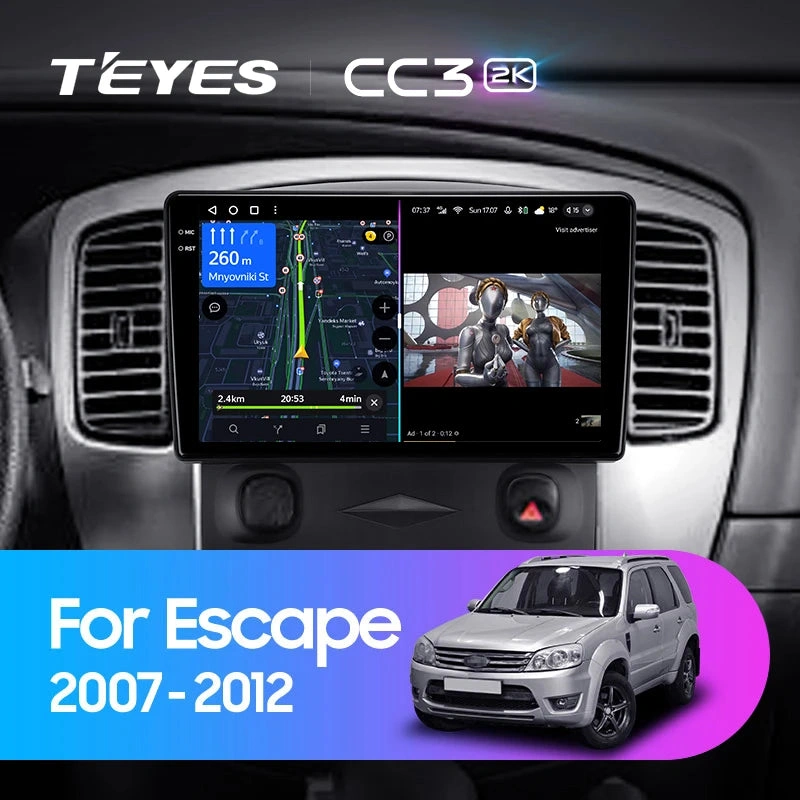 Navigatie Auto Teyes CC3 360° Ford Escape 2007-2012 6+128GB 9" QLED Octa-core 1.8Ghz, Android 4G Bluetooth 5.1 DSP [1]