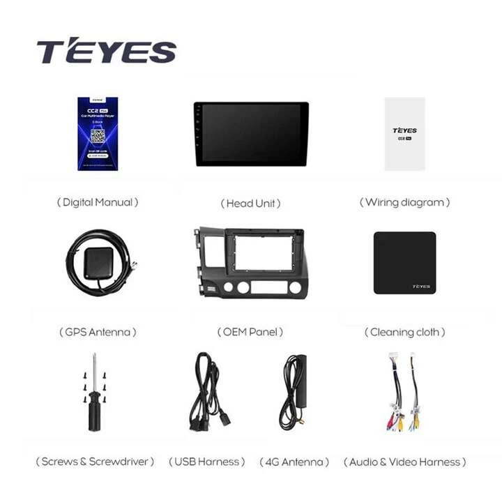 Navigatie Auto Teyes CC3 360° Honda Civic 8 2005-2012 6+128GB 10.2" QLED Octa-core 1.8Ghz, Android 4G Bluetooth 5.1 DSP [7]