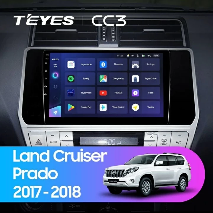 Navigatie Auto Teyes CC3 360° Toyota Land Cruiser Prado J200 2017-2018 6+128GB 10.2" QLED Octa-core 1.8Ghz, Android 4G Bluetooth 5.1 DSP [1]