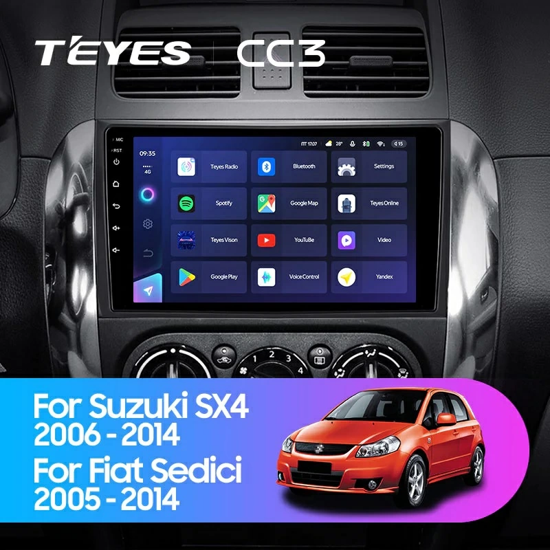 Navigatie Auto Teyes CC3L Fiat Sedici 2005-2014 4+32GB 9" IPS Octa-core 1.6Ghz, Android 4G Bluetooth 5.1 DSP [1]