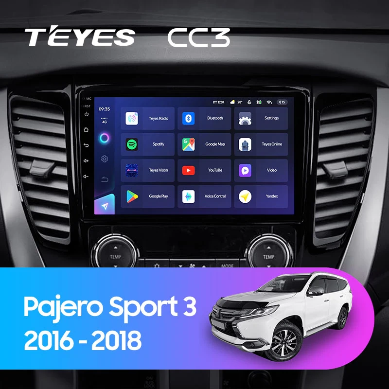 Navigatie Auto Teyes CC3L WiFi Mitsubishi Pajero Sport 3 2016-2018 2+32GB 9" IPS Quad-core 1.3Ghz, Android Bluetooth 5.1 DSP [1]