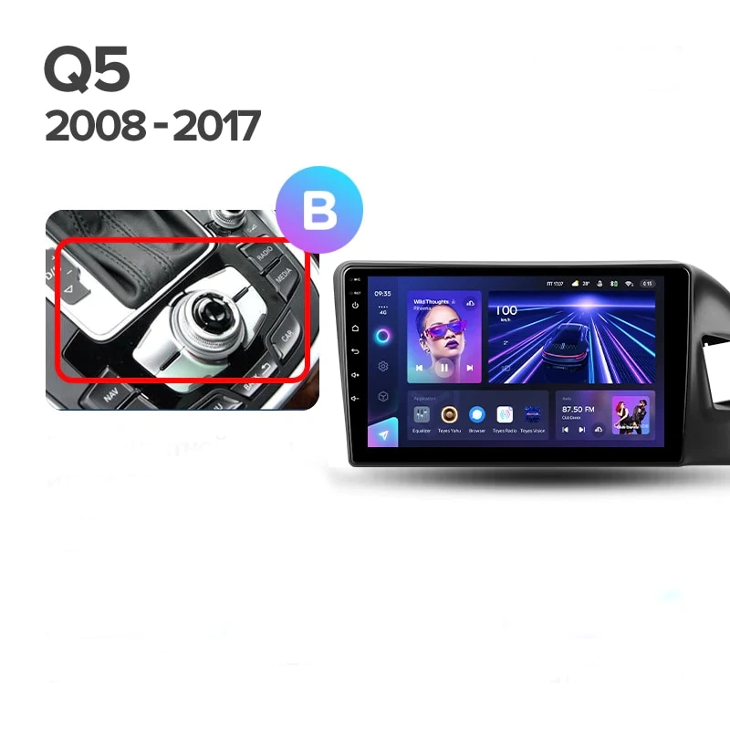 Navigatie Auto Teyes CC4 Audi Q5 8R 2008-2017 6+128GB 9.5" QLED Octa-core 2.7Ghz, Android 4G Bluetooth 5.1 DSP [3]