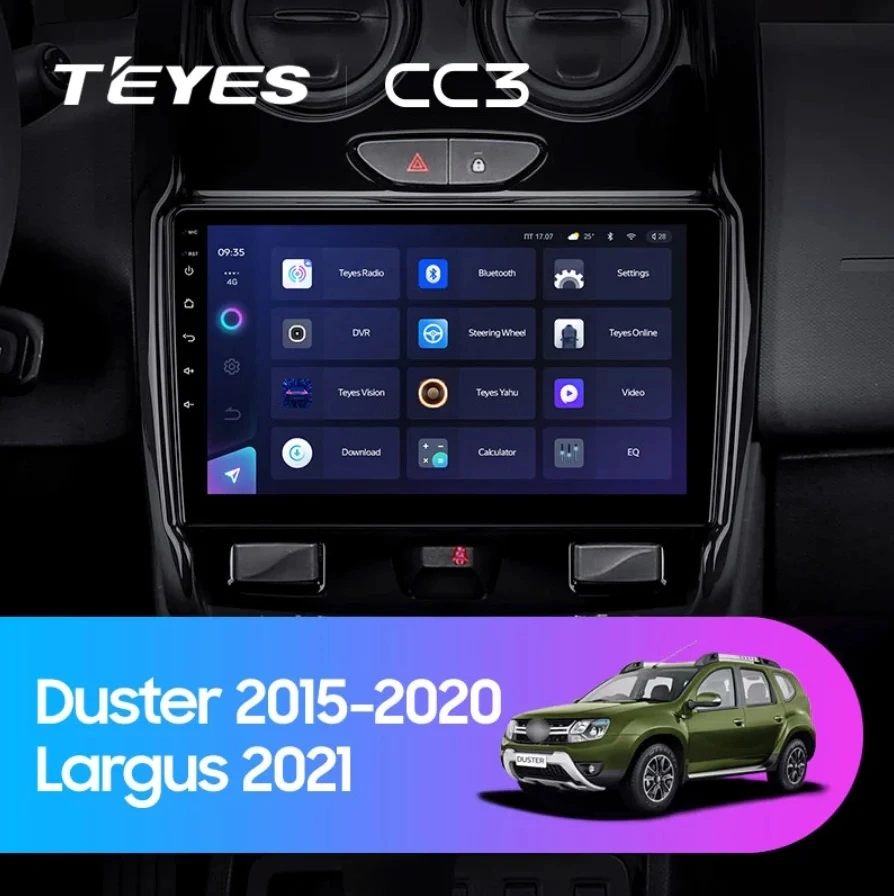 NAVIGATII DACIA - Navigatie Auto Teyes CC4 Dacia Duster 1 2013-2017 6+64GB 9.5" QLED Octa-core 2.7Ghz, Android 4G Bluetooth 5.1 DSP