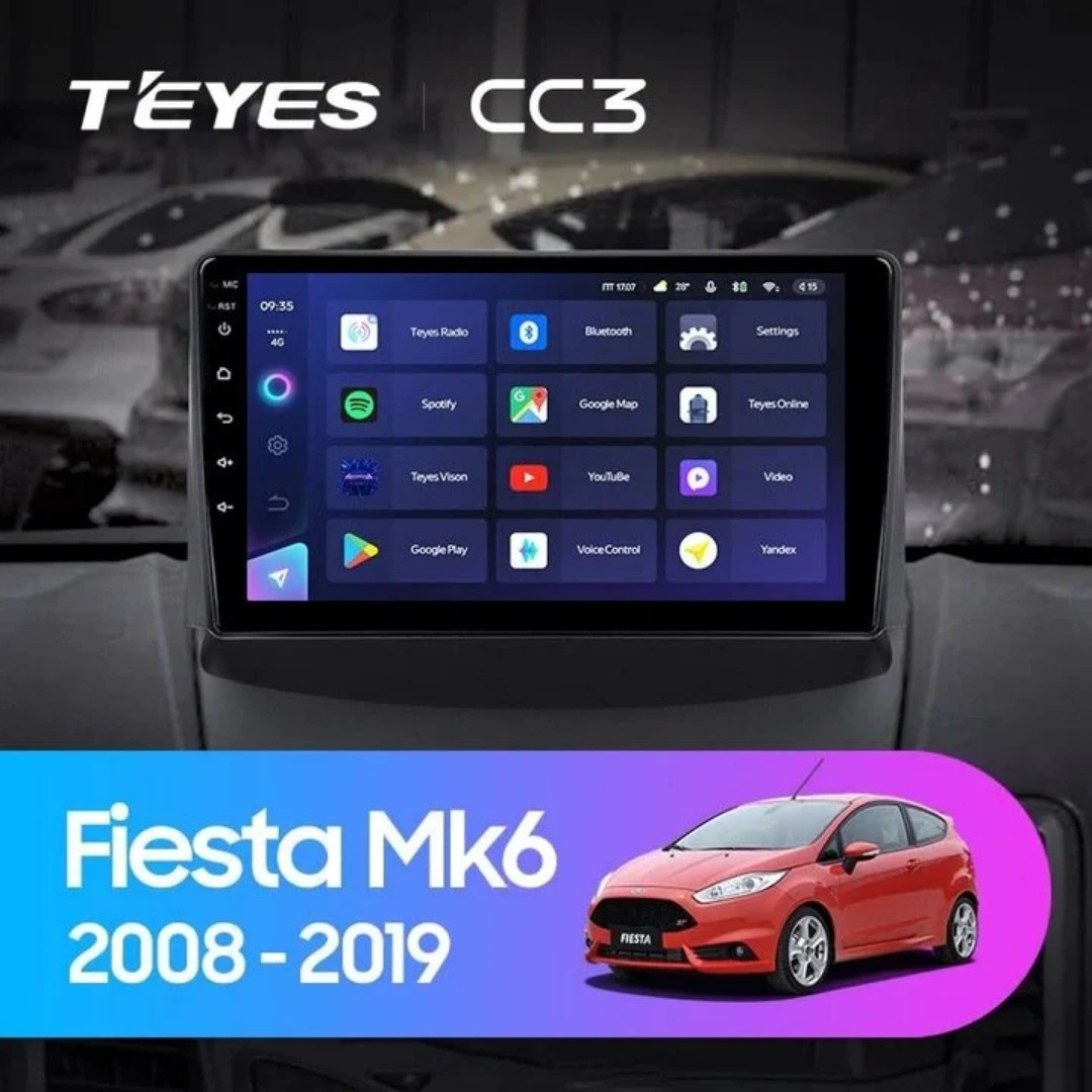 NAVIGATII FORD - Navigatie Auto Teyes CC4 Ford Fiesta 6 2008-2019 6+64GB 9.5" QLED Octa-core 2.7Ghz, Android 4G Bluetooth 5.1 DSP