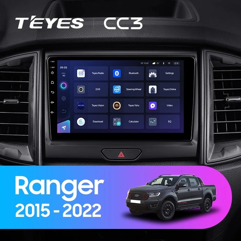 NAVIGATII FORD - Navigatie Auto Teyes CC4 Ford Ranger P703 2015-2022 6+64GB 9.5" QLED Octa-core 2.7Ghz, Android 4G Bluetooth 5.1 DSP