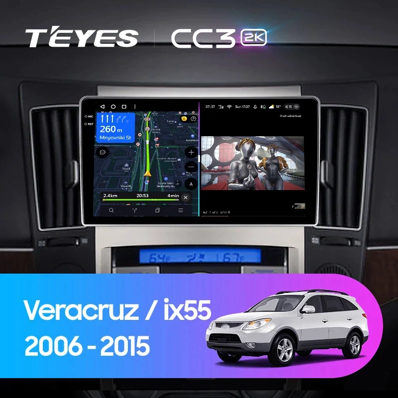 Navigatie Auto Teyes CC4 Hyundai ix55 2006-2015 6+64GB 9.5" QLED Octa-core 2.7Ghz, Android 4G Bluetooth 5.1 DSP [1]